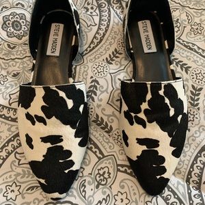 Steve Madden Talent-A d’orsay Cow Print Flat NWOT